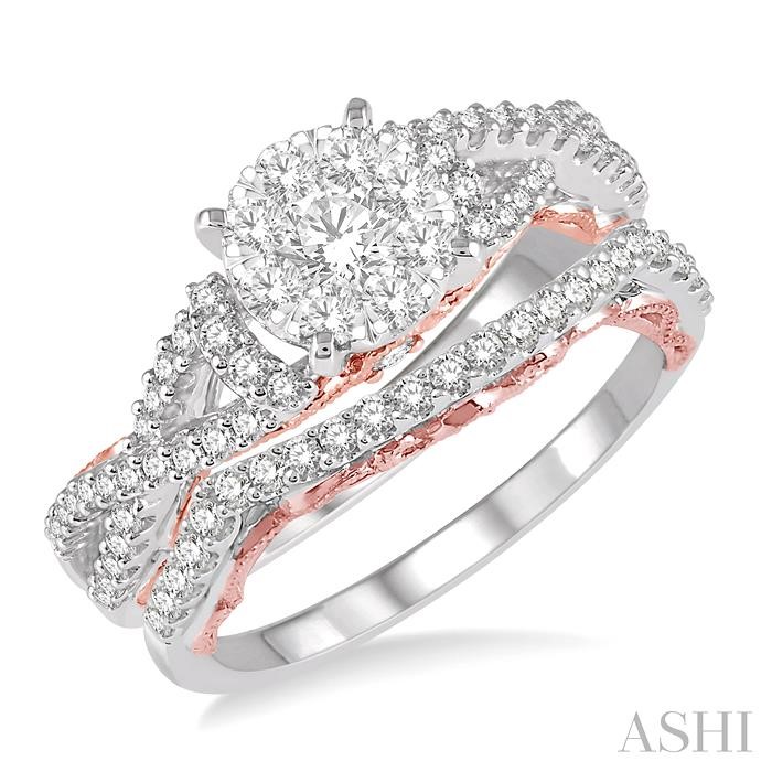 Round Shape Lovebright Diamond Wedding Set