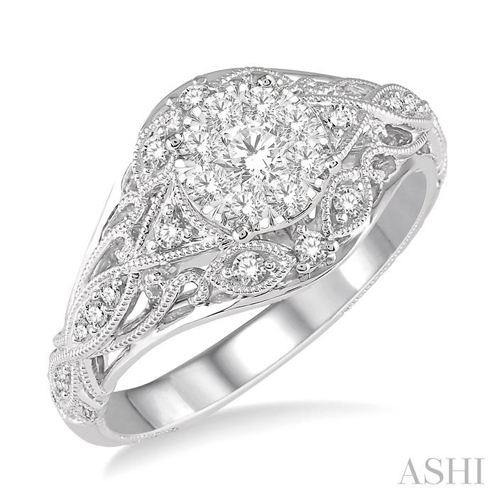 ROUND SHAPE LOVEBRIGHT DIAMOND ENGAGEMENT RING