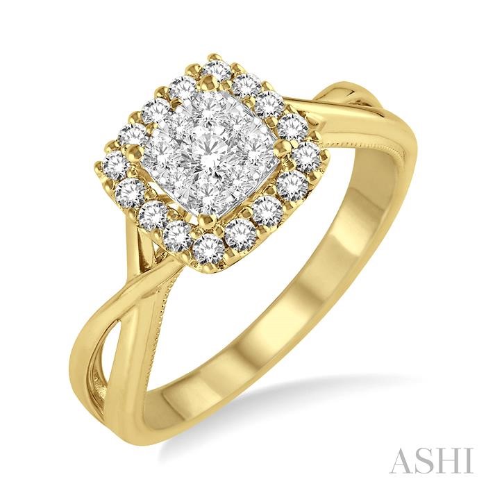 CUSHION SHAPE HALO LOVEBRIGHT DIAMOND ENGAGEMENT RING