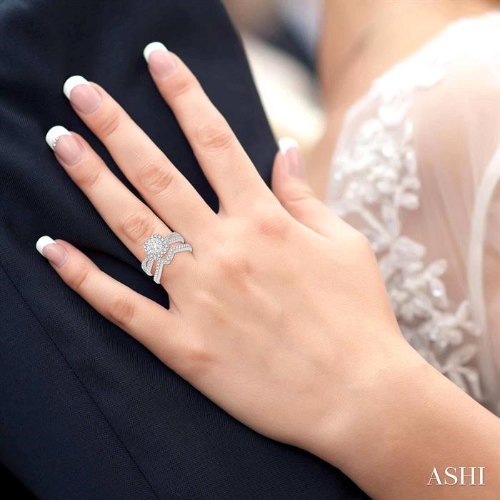 Cushion Shape Halo Lovebright Diamond Wedding Set