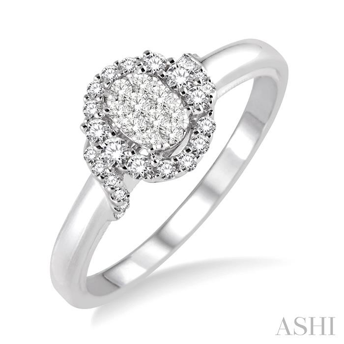 OVAL SHAPE LOVEBRIGHT DIAMOND ENGAGEMENT RING
