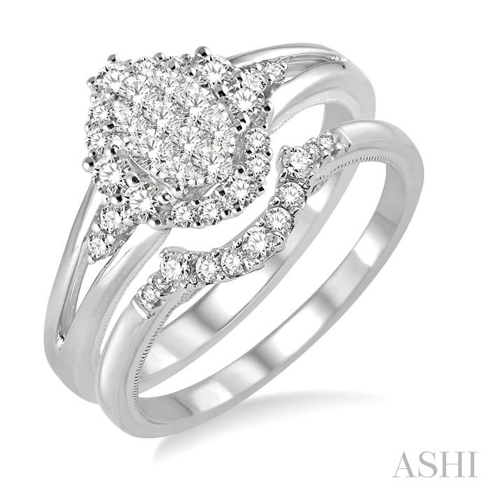 OVAL SHAPE LOVEBRIGHT DIAMOND WEDDING SET