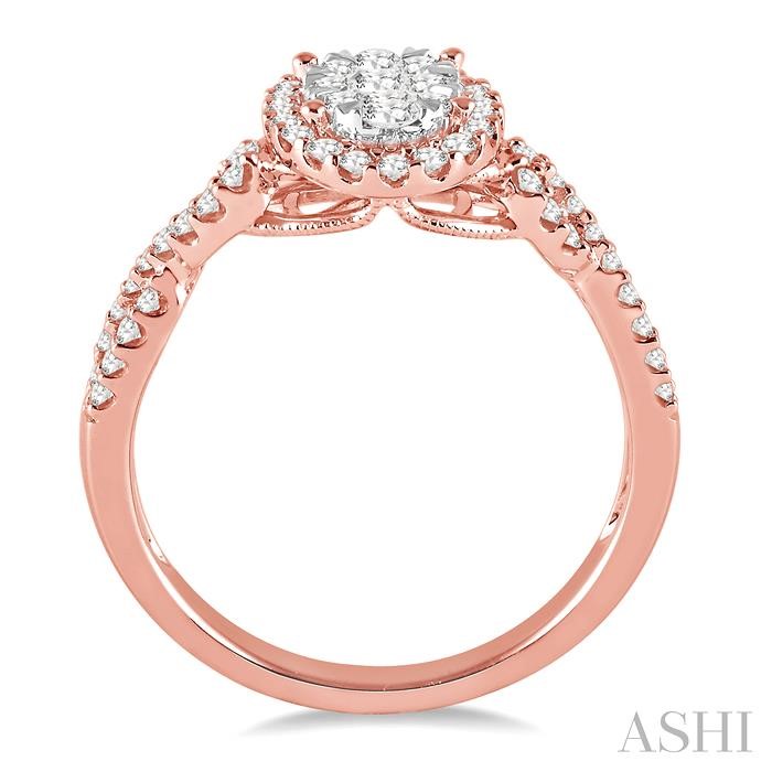 Oval Shape Halo Lovebright Diamond Engagement Ring