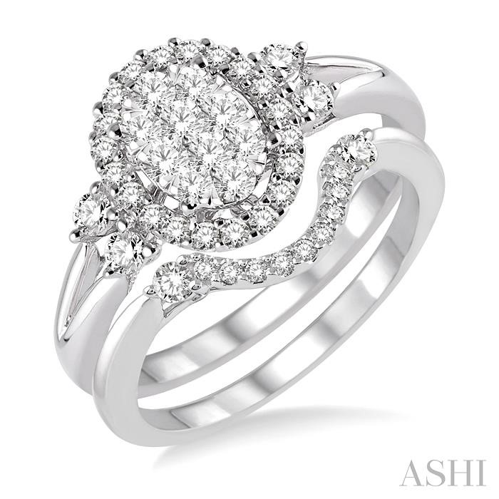 OVAL SHAPE LOVEBRIGHT DIAMOND WEDDING SET