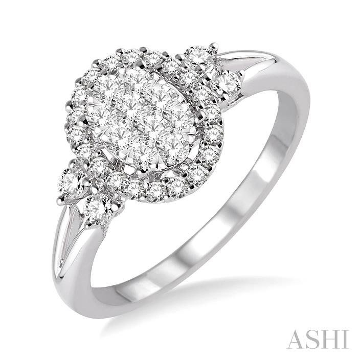 OVAL SHAPE LOVEBRIGHT DIAMOND ENGAGEMENT RING