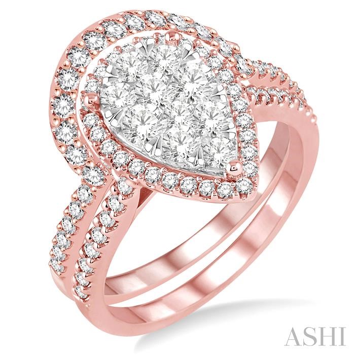 PEAR SHAPE LOVEBRIGHT DIAMOND WEDDING SET