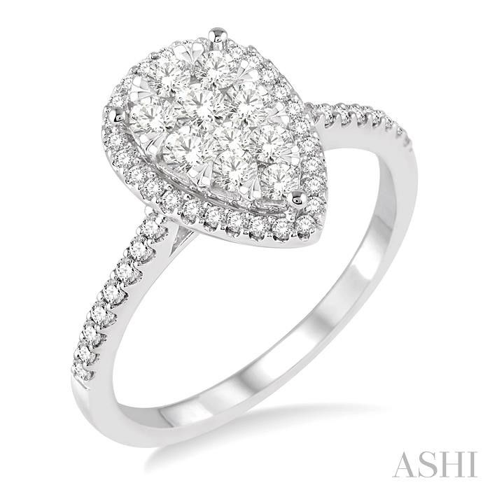 PEAR SHAPE LOVEBRIGHT ESSENTIAL DIAMOND ENGAGEMENT RING