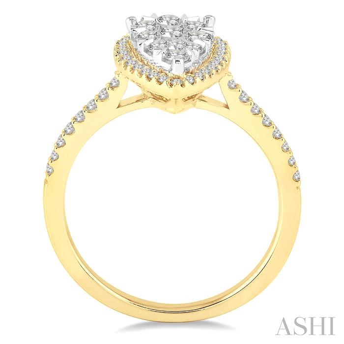 Pear Shape Halo Lovebright Essential Diamond Engagement Ring-3