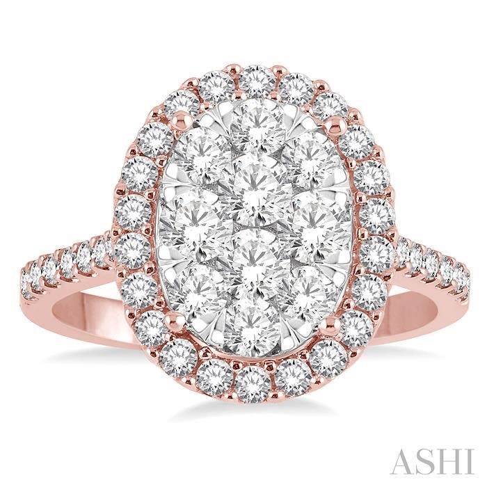 Oval Shape Halo Lovebright Essential Diamond Engagement Ring-2