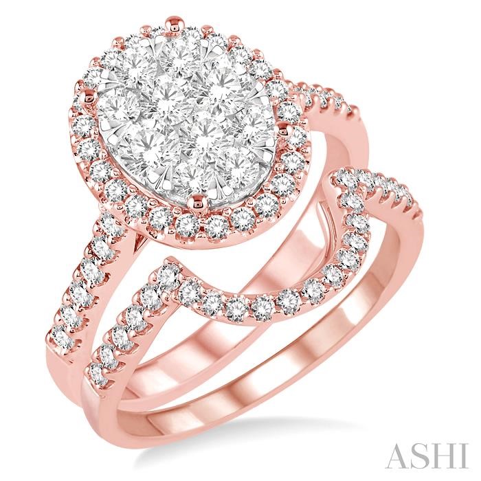 OVAL SHAPE LOVEBRIGHT DIAMOND WEDDING SET