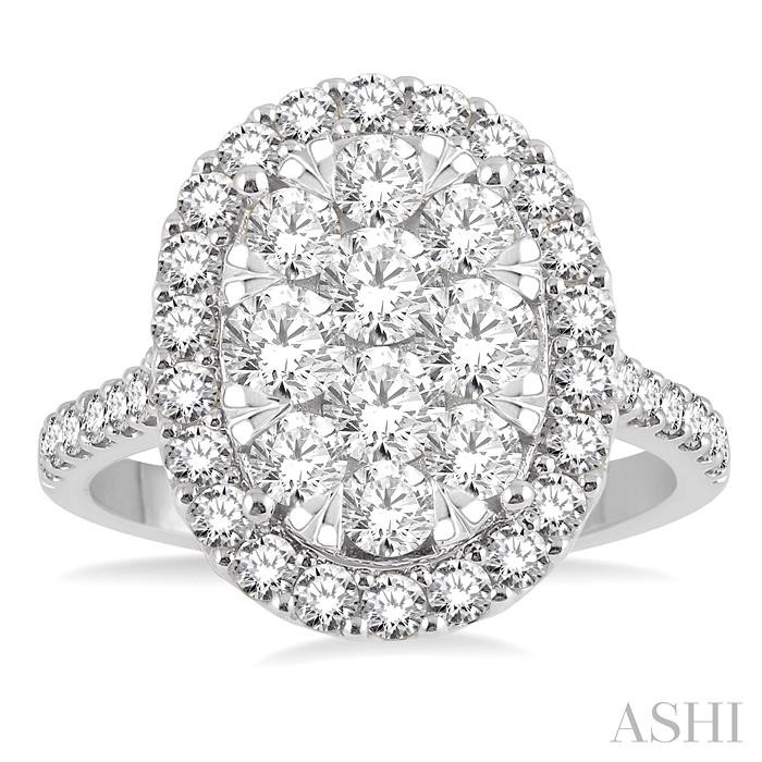 Oval Shape Halo Lovebright Essential Diamond Engagement Ring-2