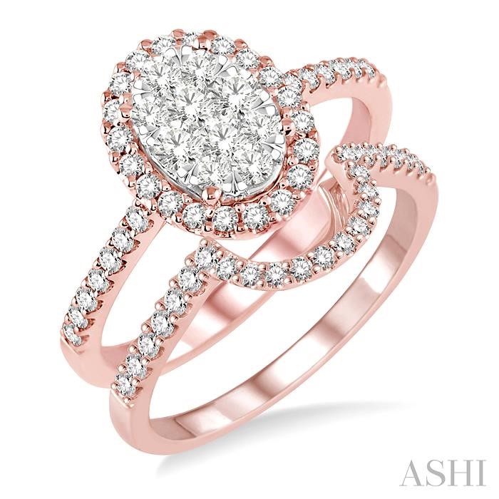 OVAL SHAPE LOVEBRIGHT DIAMOND WEDDING SET