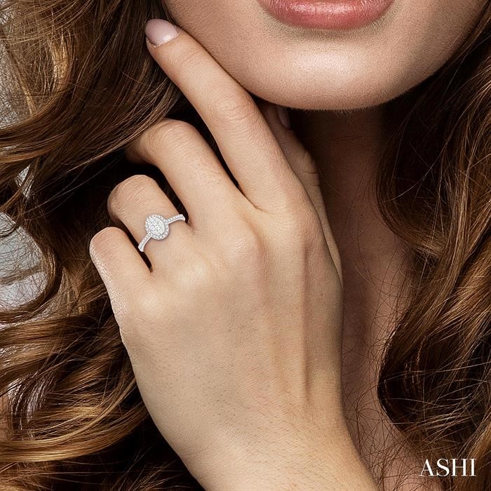 Oval Shape Halo Lovebright Essential Diamond Engagement Ring-4