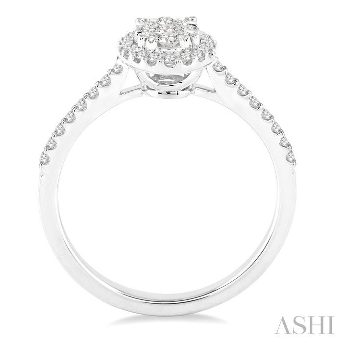 Oval Shape Halo Lovebright Essential Diamond Engagement Ring-3