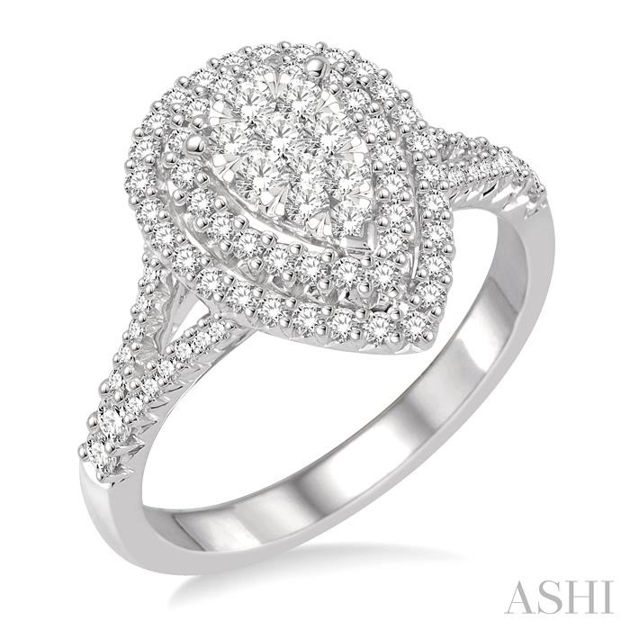 PEAR SHAPE LOVEBRIGHT DIAMOND ENGAGEMENT RING