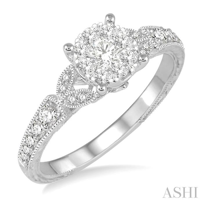 ROUND SHAPE LOVEBRIGHT DIAMOND ENGAGEMENT RING