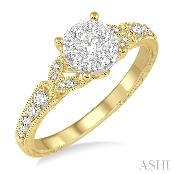 Round Shape Lovebright Diamond Engagement Ring