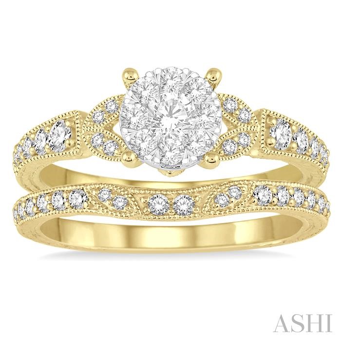 Round Shape Lovebright Diamond Wedding Set-2