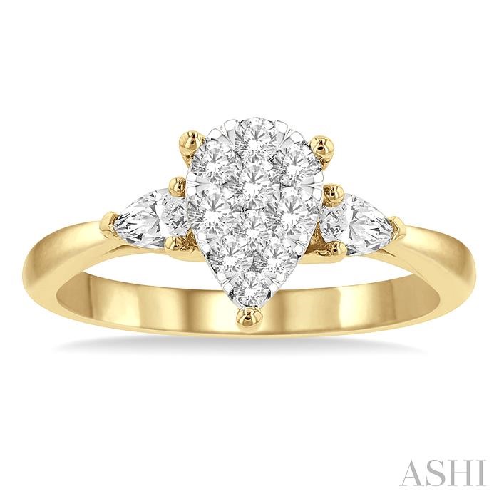 Pear Shape Lovebright Diamond Engagement Ring-2