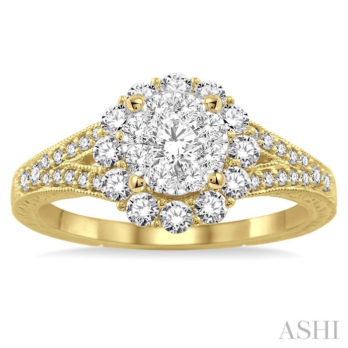 Round Shape Halo Lovebright Diamond Engagement Ring-2