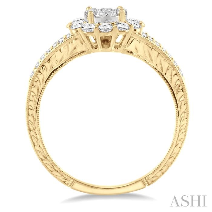 Round Shape Halo Lovebright Diamond Engagement Ring-3