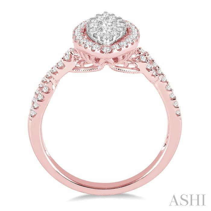 Marquise Shape Halo Lovebright Diamond Engagement Ring-3