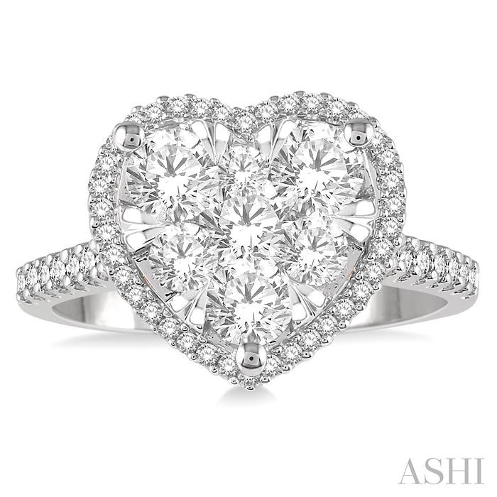 Heart Shape Halo Lovebright Essential Diamond Engagement Ring-2