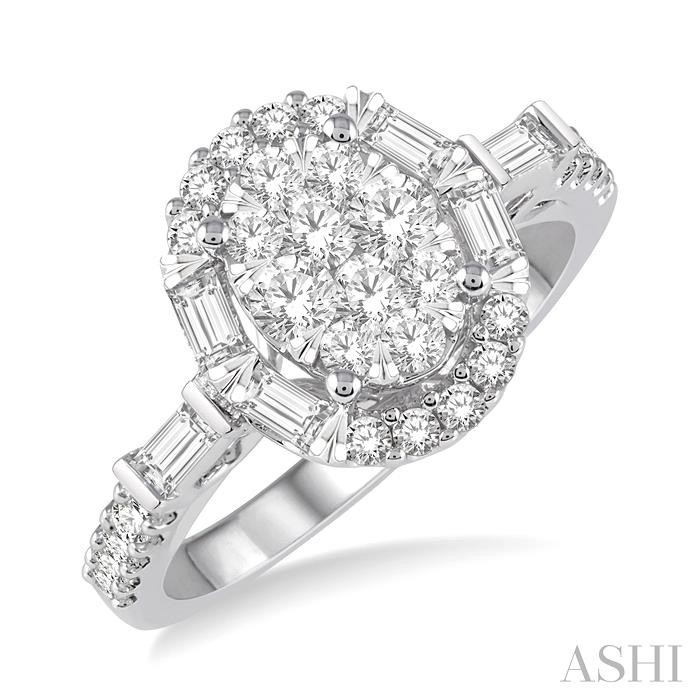 OVAL SHAPE LOVEBRIGHT DIAMOND ENGAGEMENT RING