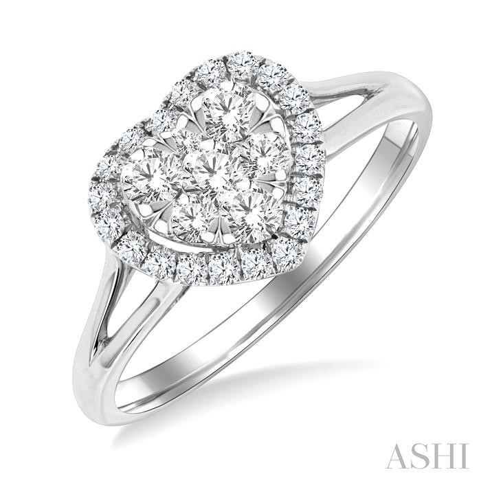 Heart Shape Halo Lovebright Diamond Engagement Ring