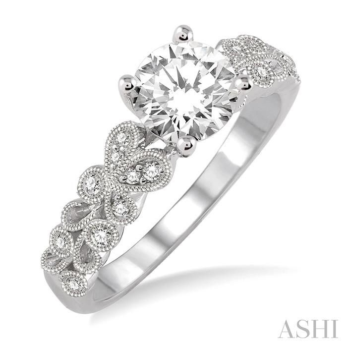 ROUND SHAPE SEMI-MOUNT DIAMOND ENGAGEMENT RING