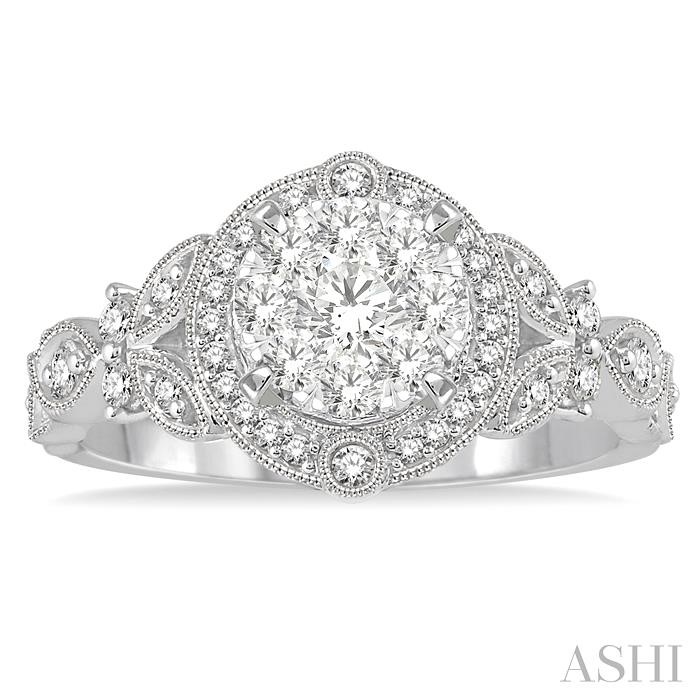 Round Shape Halo Lovebright Diamond Engagement Ring-2