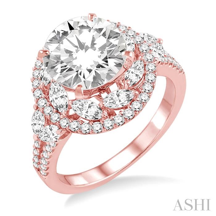 SEMI-MOUNT HALO DIAMOND ENGAGEMENT RING