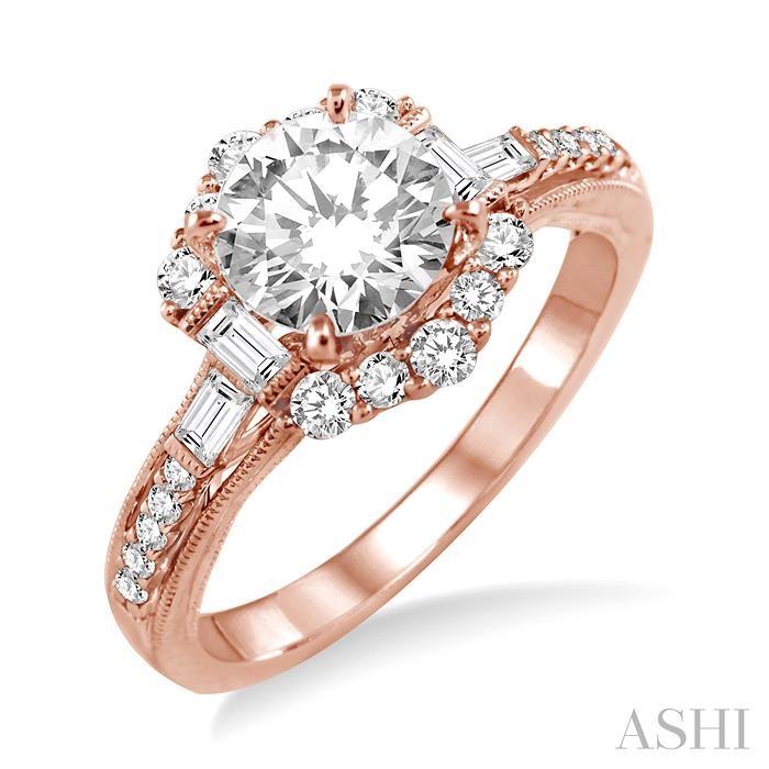 SEMI-MOUNT HALO DIAMOND ENGAGEMENT RING