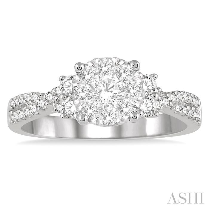 Round Shape Lovebright Diamond Engagement Ring-2