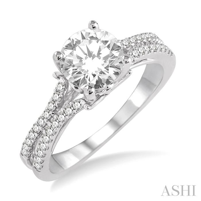 ROUND SHAPE SEMI-MOUNT DIAMOND ENGAGEMENT RING