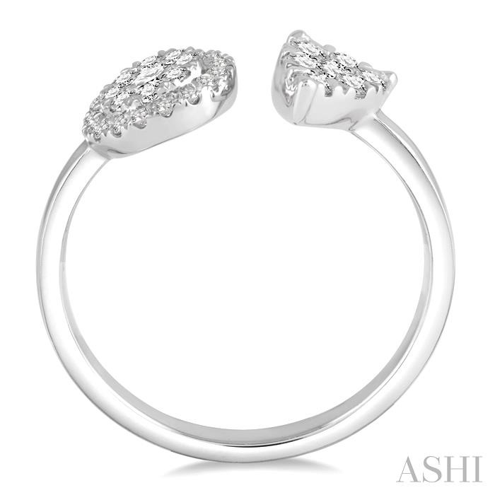 2 Stone Halo Lovebright Diamond Fashion Open Ring-3
