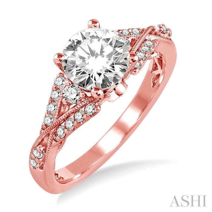 ROUND SHAPE SEMI-MOUNT DIAMOND ENGAGEMENT RING