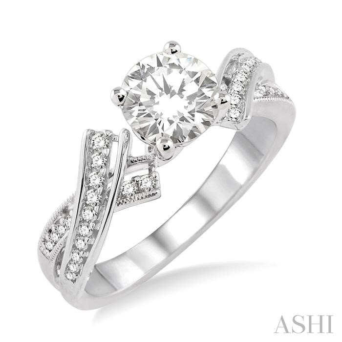 ROUND SHAPE SEMI-MOUNT DIAMOND ENGAGEMENT RING