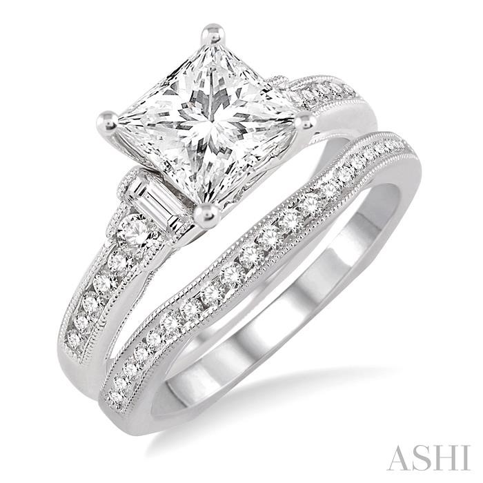 PRINCESS SHAPE DIAMOND WEDDING SET