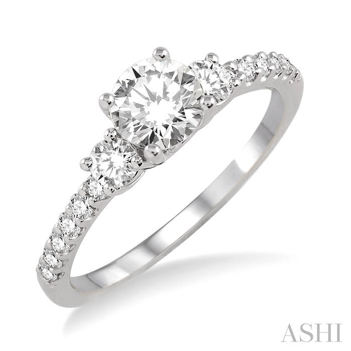 ROUND SHAPE PAST PRESENT & FUTURE DIAMOND ENGAGEMENT RING