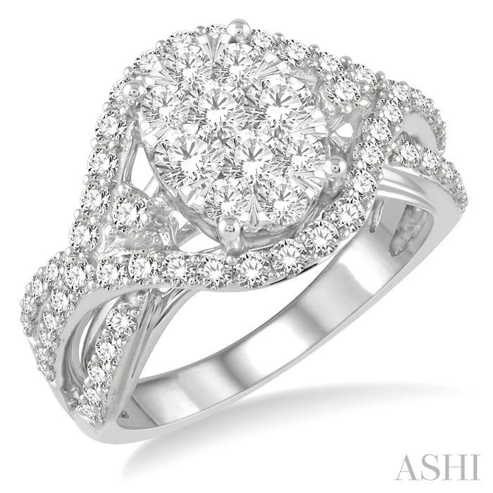 OVAL SHAPE LOVEBRIGHT DIAMOND ENGAGEMENT RING