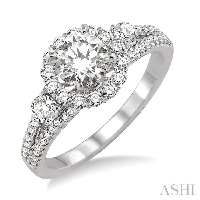 SEMI-MOUNT HALO DIAMOND ENGAGEMENT RING