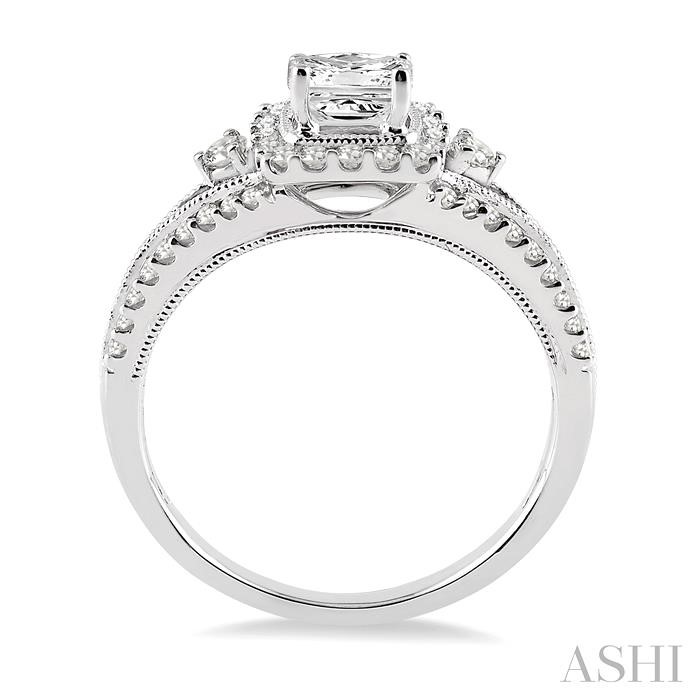 Princess Shape Halo Diamond Engagement Ring-3