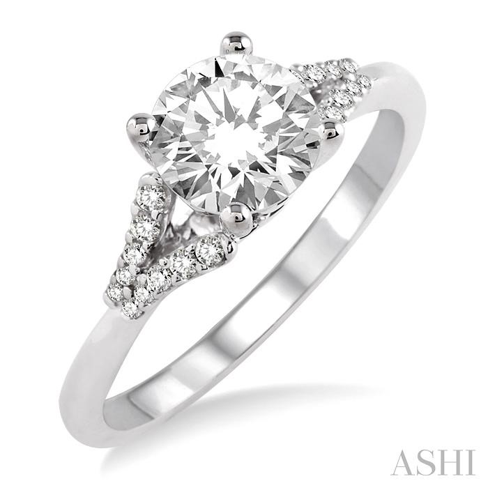 ROUND SHAPE SEMI-MOUNT DIAMOND ENGAGEMENT RING