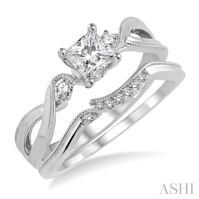 PRINCESS SHAPE DIAMOND WEDDING SET