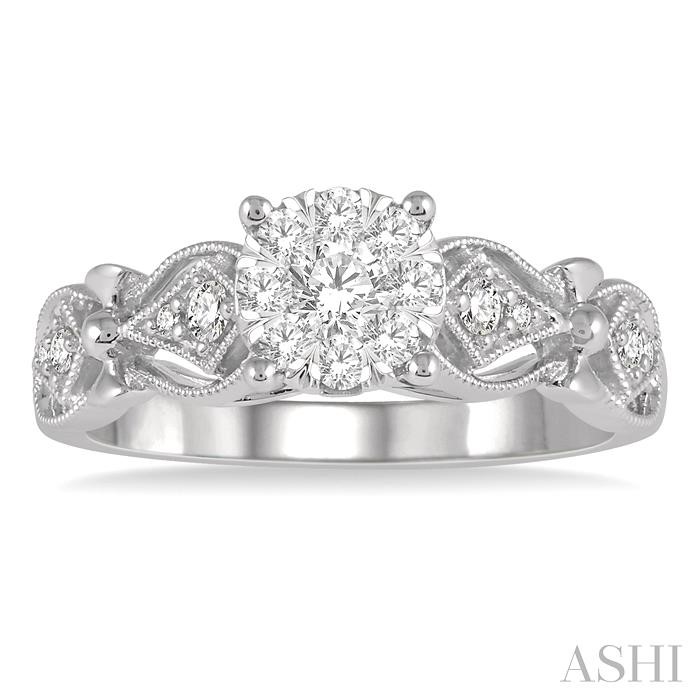 Round Shape Lovebright Diamond Engagement Ring-2
