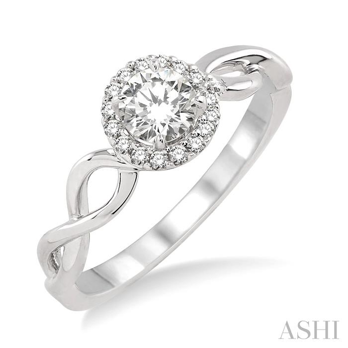 ROUND SHAPE HALO DIAMOND ENGAGEMENT RING