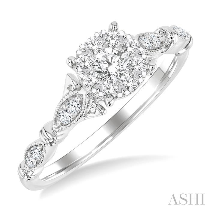 Round Shape Lovebright Diamond Engagement Ring