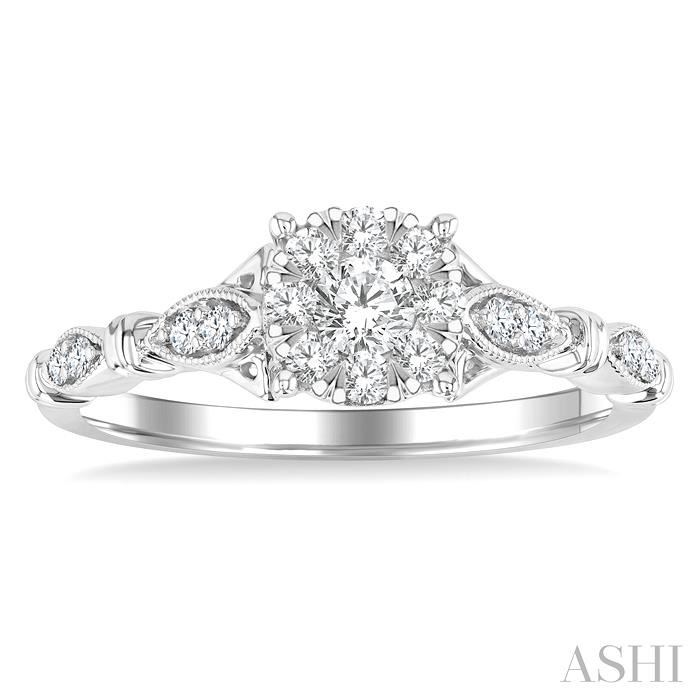 Round Shape Lovebright Diamond Engagement Ring-2