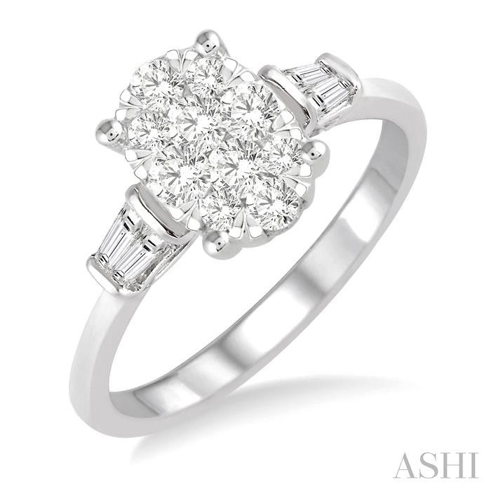 OVAL SHAPE LOVEBRIGHT DIAMOND ENGAGEMENT RING